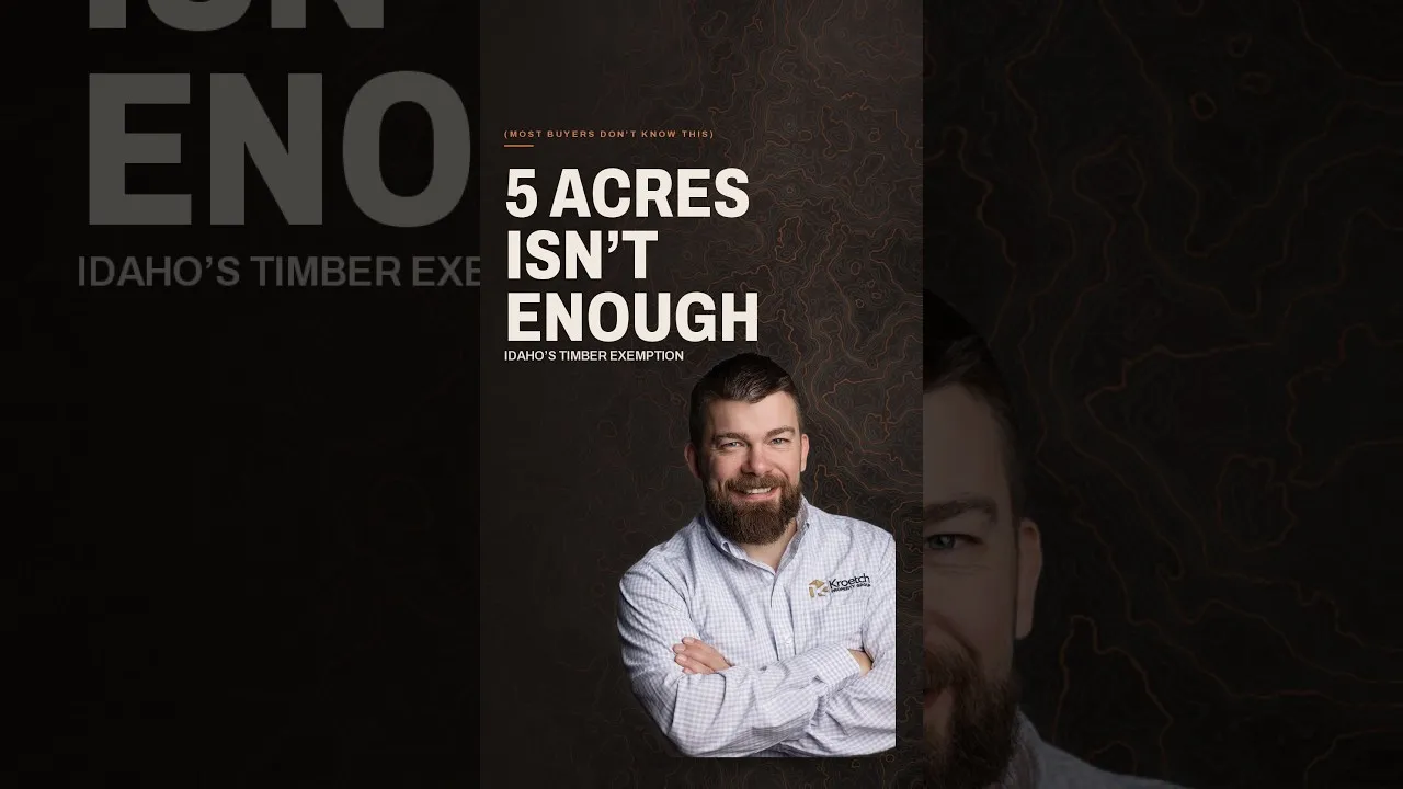 Joe Kroetch beside a title card reading “5 acres isn’t enough: Idaho’s timber exemption.”